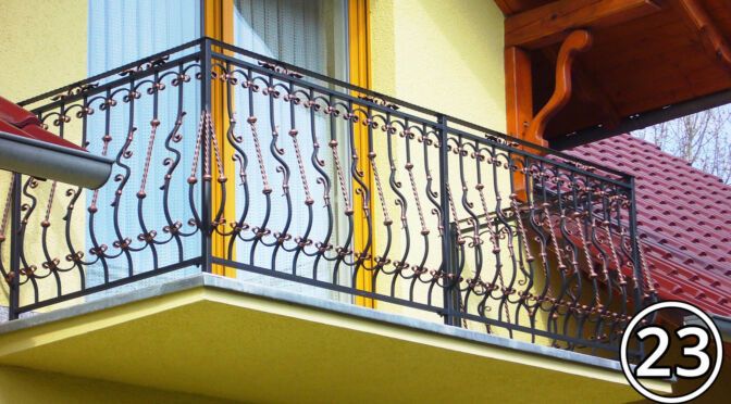 stalowa poręcz na balkon ozdobna