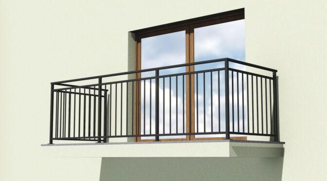 balustrada balkonowa z pionowym wypełnieniem