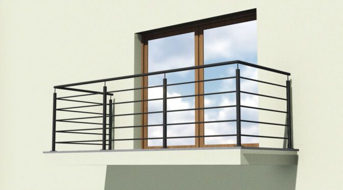stalowa balustrada balkonowa lakierowana proszkowo