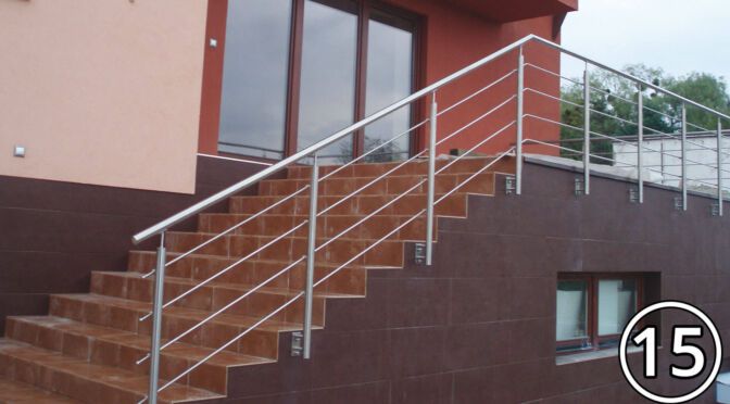 zewnętrzna barierka ze stali nierdzewnej na taras i schody